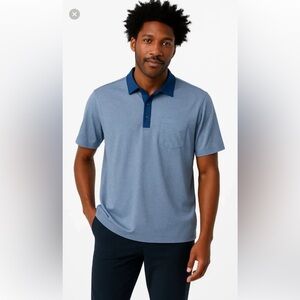 Lululemon Men’s Metal Vent Tech Polo Shirt Blue M